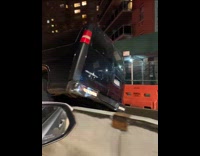 Black SUV went over barricade accident nyc