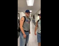 Guys pretend to be hillbillies hallway