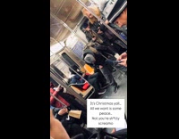 Man plays screamo music on subway