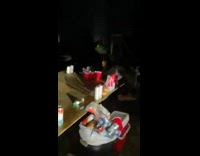 Guy tries to dunk ping pong ball and fails