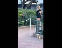 Woman black top skirt mickey mouse ears tiktok