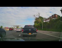 Car speeds into merging lane and lands upside down 