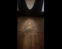 Man shows image reflection from glass door