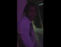 White shirt guy pretends to get scared