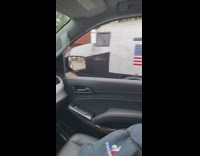 Parked black white space shuttle cafe car