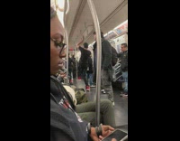 Man Does Stunts and Catches Cap in Train