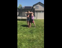 Collab VIBES - one girl on handstand the other girl falls on her