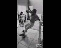 Pink shirt mom falls off hoverboard fail 