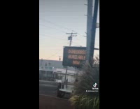 Collab Clips MPUGC2 - Man pretends to get scared from electronic road sign