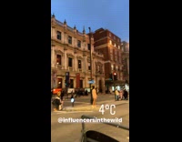 Woman glitter dress 2020 building cold night