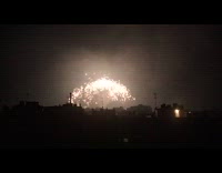 Fireworks show display seen at night sky