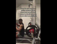 Guy tries to mind his business at gym