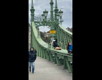 Collab IITW - Woman in green dress poses on the bridge