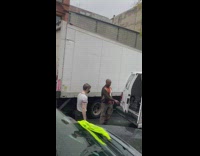 Truck hits other cars and causes traffic