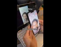 Siblings pranking mom with fake facetime call 