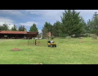 ATV pulls guy on skateboard ramp fail