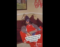 Dad checks up on daughter in room