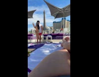 Couple take turns resort photoshoot time lapse