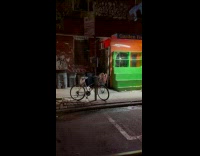 Collab WINY - Barbie dolls on bike basket street night