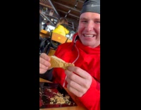 Collab Clips MPUGC - Man puts whole slice of cheesecake in mouth