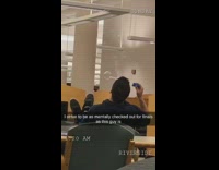 Guy riverside library 120AM blowing bubbles