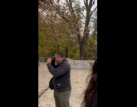 People wears VR Goggles at the park