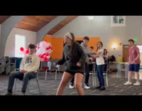 Guy jumps to chair falls on floor