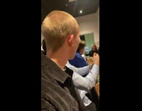 Guy shazamming group singing happy birthday 