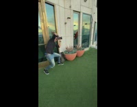 White pants girl angel wings art clay