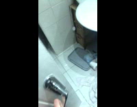 Little girl locks herself in bathroom and eats ice cream cone