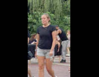 Naked woman face down massage in park