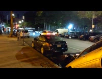 Parked silver car in sinkhole street fail 
