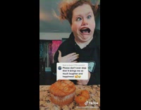 Collab ClipsIG - Women lip sings while eating muffin