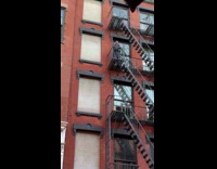 Man dances dancing queen at fire escape part 2