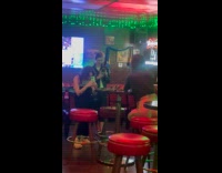 Three women photoshoot session inside the bar