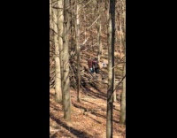 Two men tiktok dance at the forest