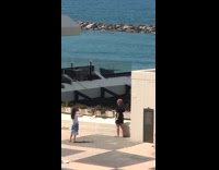 Woman black dress face mask on photo shoot seaside
Name incomplete