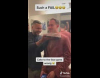 Guy smashes sprinkle cake into face fail