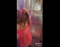 little girl red dress house of mirrors