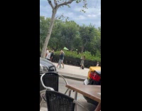 Collab IITW - Woman dress jean jacket poses near bushes