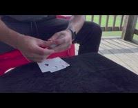 Magician does magic card trick, turns numbers into aces