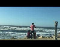 IITW - Dog poses for photos by beach 