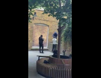 Man blue Nike outfit rap dance video shoot