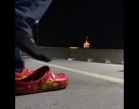 Guy puts strap down lightning mcqueen crocs 