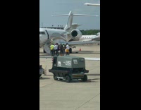 Guy block way stand on plane stairs