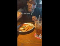 Collab BitchMP - Guy crab leg pretending to cut girl at dinner restaurant 