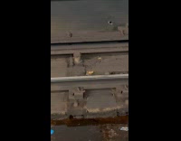 Rat dragging churro on train tracks 