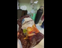 Large chunk of potato in barbecue chips