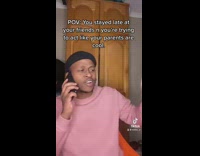 POV you stayed late at your friends n youre trying to act like your parents are cool