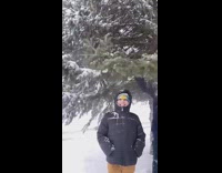 Cousins plays in the snow for the first time